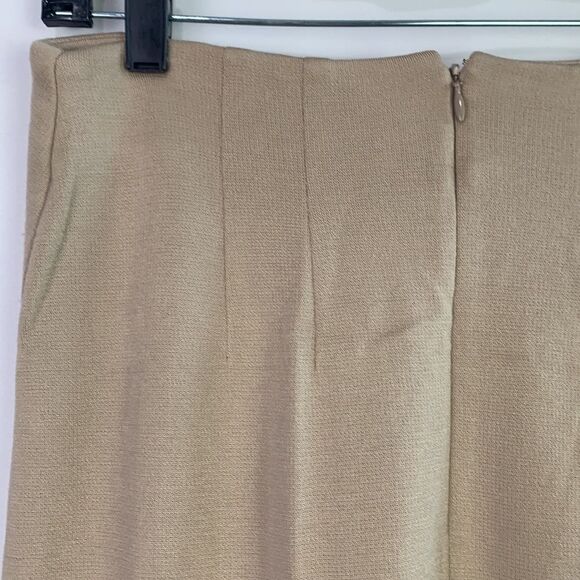 St. John tan pleated bow front pencil skirt - Picture 6 of 7